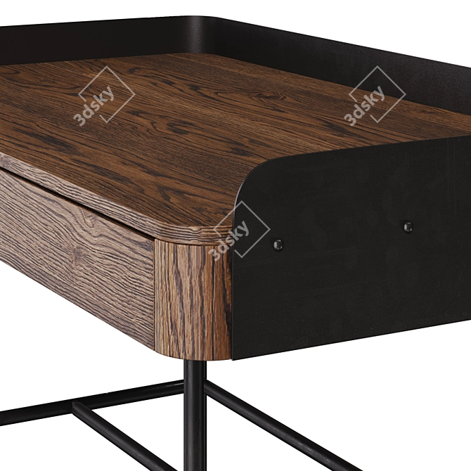 Cosmorelax Grotto Desktop: Elegant Wood and Metal Workstation 3D model image 3