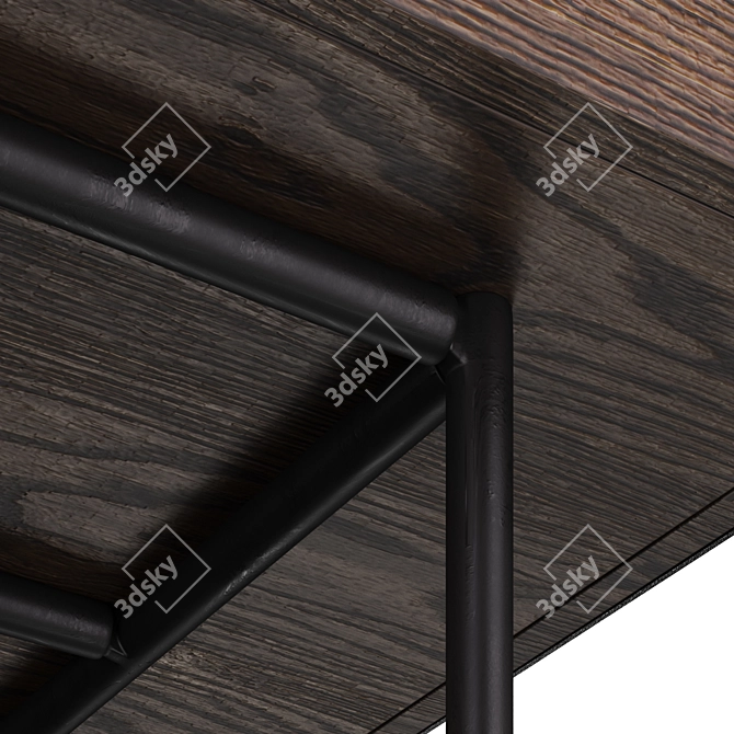 Cosmorelax Grotto Desktop: Elegant Wood and Metal Workstation 3D model image 4