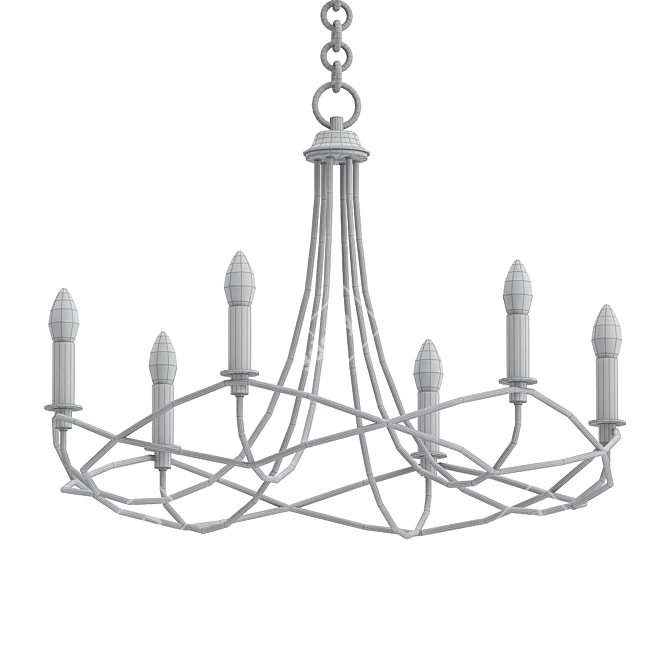 Elegant Sonnet Chandelier 3D model image 2