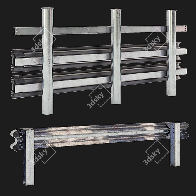 Space-Saving Twin Guardrail 3D model image 2