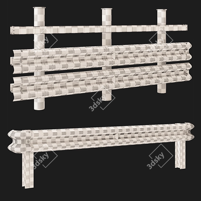 Space-Saving Twin Guardrail 3D model image 3