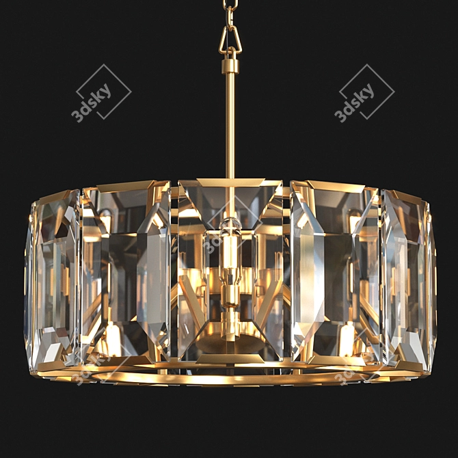 Elegant Harlow Crystal Chandelier 3D model image 1