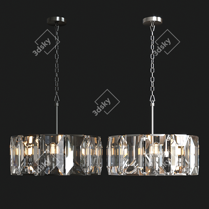 Elegant Harlow Crystal Chandelier 3D model image 2