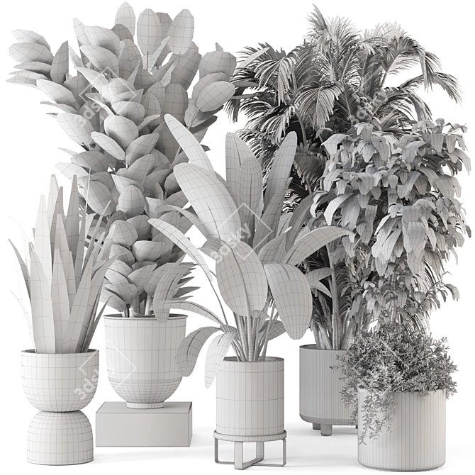 Ferm Living Bau Pot Large Set: Stylish Indoor Plants 3D model image 7