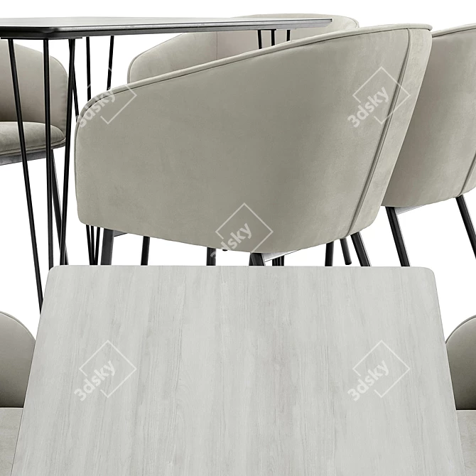 Modern Mitis Dining Set: Stylish Chairs and Sleek Table 3D model image 4