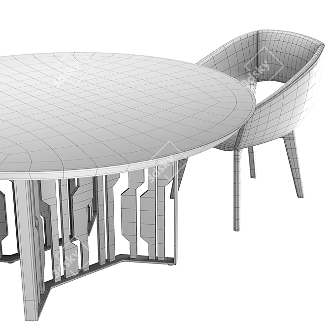 Bali Karen: Elegant Dining Set 3D model image 7