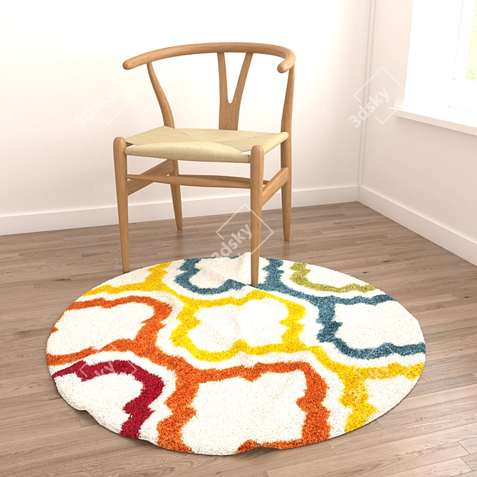 Luxury Circle Rug Set - 6pcs 3D model image 2