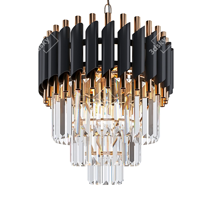 Elegance Refined Crystal Chandelier 3D model image 1