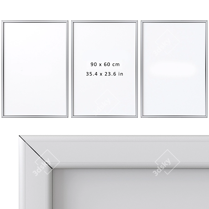 Elegant Wall Art Set - 4 Frames 3D model image 4