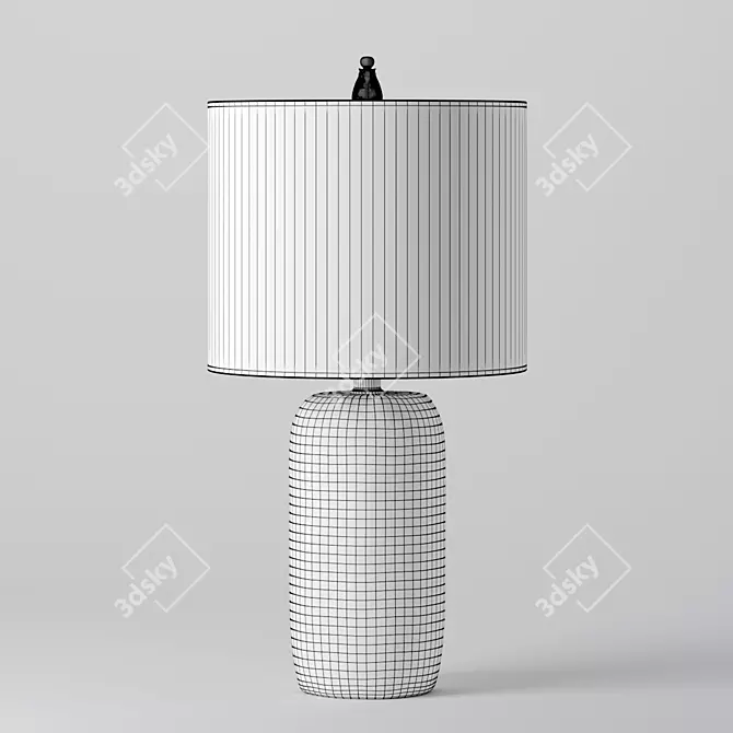 Golden Leaf Harp Table Lamp 3D model image 3