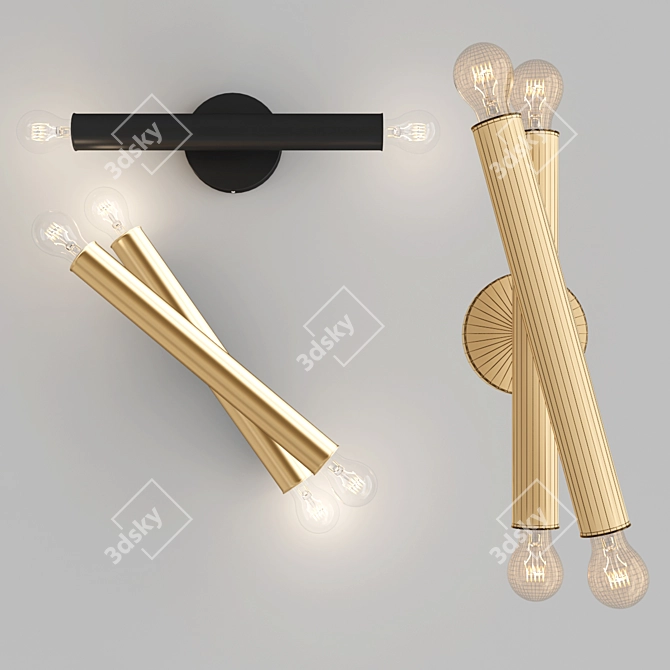 Minimalist Trace Double Sconce 3D model image 2