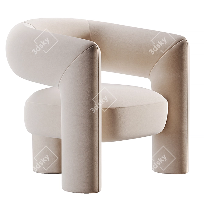 Italian-inspired Via del Corso Armchair 3D model image 1