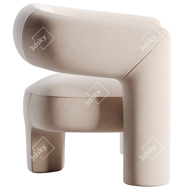 Italian-inspired Via del Corso Armchair 3D model image 2