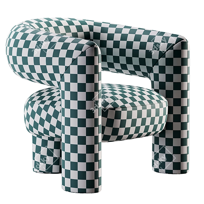 Italian-inspired Via del Corso Armchair 3D model image 3