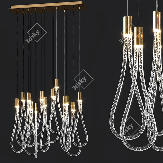  Elegant Raindrop Chandelier 3D model image 1