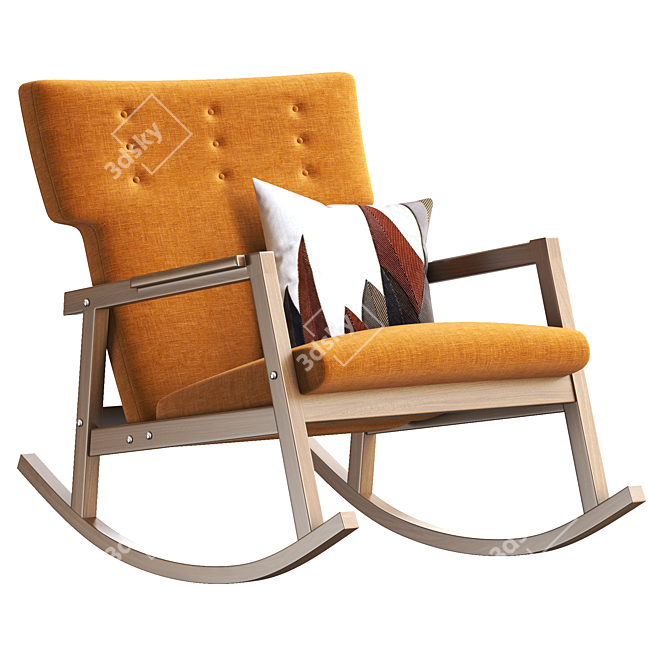 Modern Fabric Jens Risom Roker Chair 3D model image 1