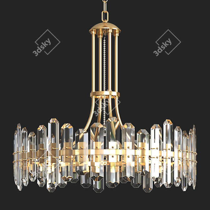 Bolton 12-Light Chandelier in Polished Nickel 3D model image 1