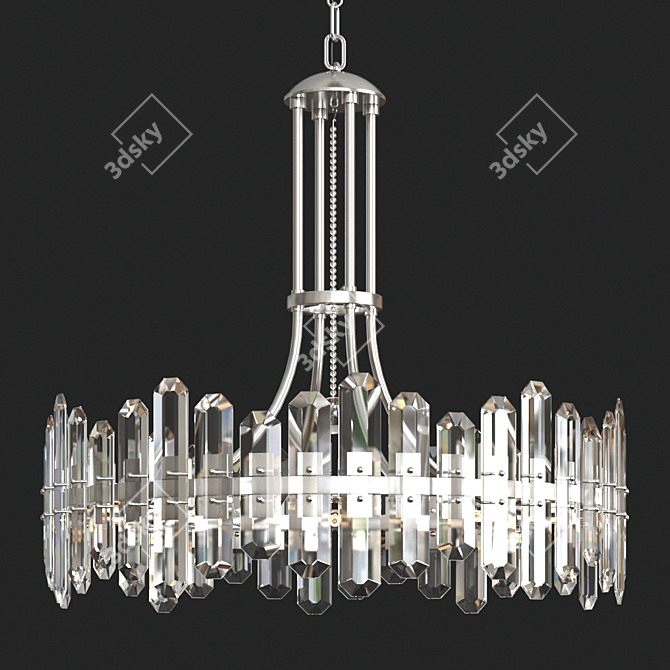 Bolton 12-Light Chandelier in Polished Nickel 3D model image 2