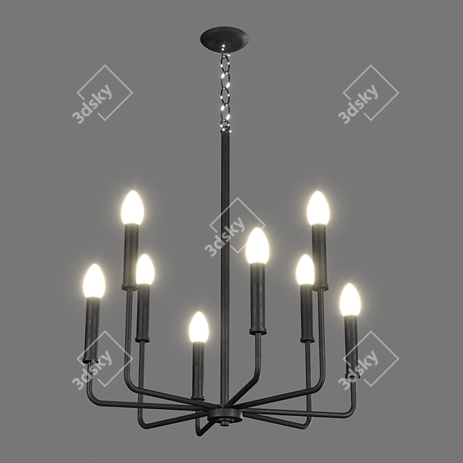 Elegant LALUZ Chandelier: Timeless Dining Room Lighting 3D model image 2