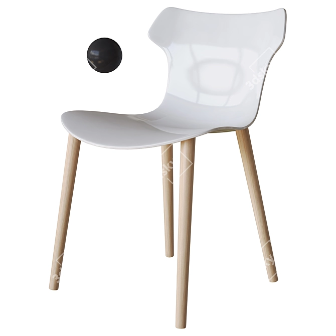 Papilio Shell Chair: Sleek Elegance 3D model image 1