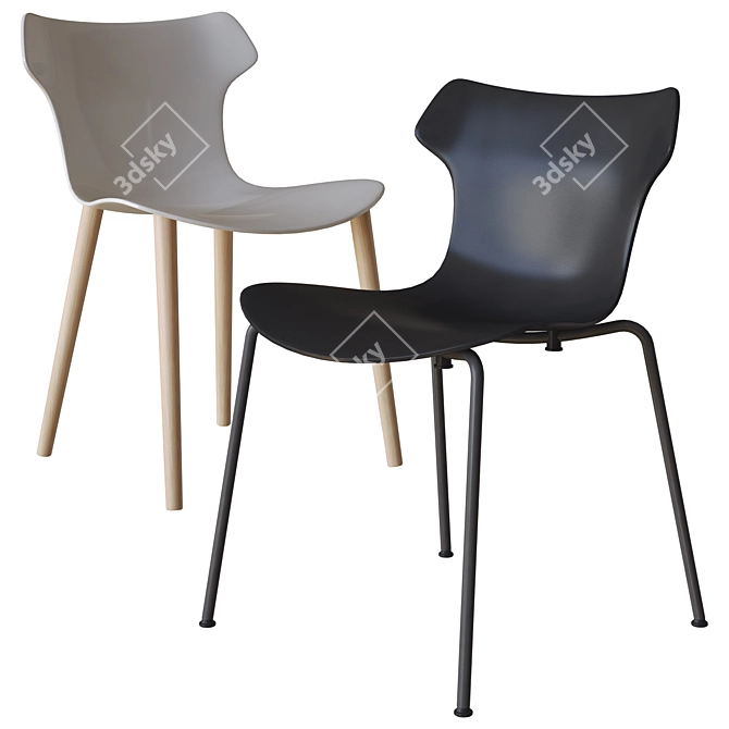 Papilio Shell Chair: Sleek Elegance 3D model image 2