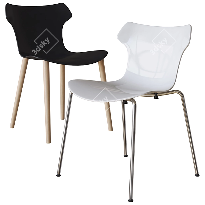 Papilio Shell Chair: Sleek Elegance 3D model image 3