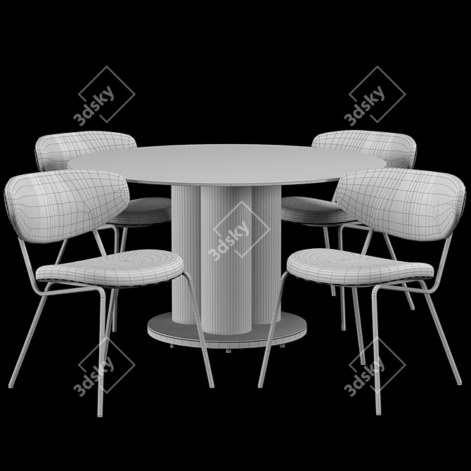 Sophia Modern Dining Set by Calligaris NYC 3D model image 3