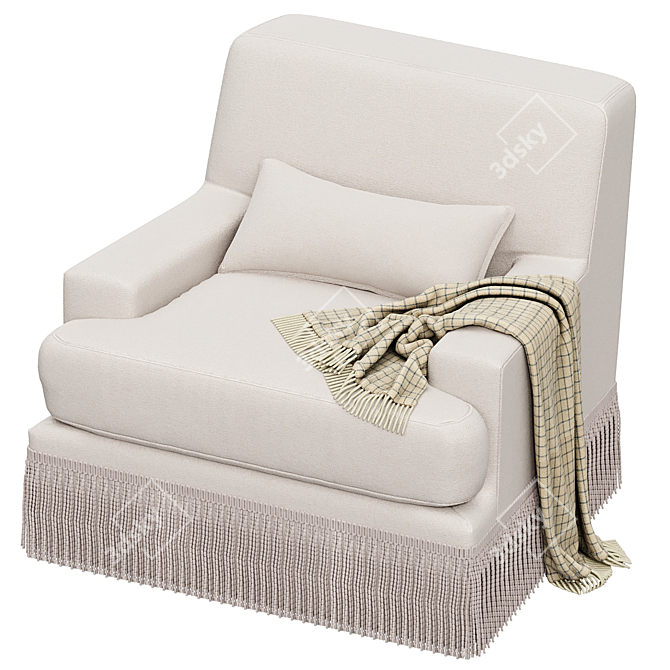 YVES Lounge Chair: Modern Comfort 3D model image 3