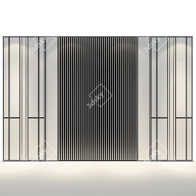 Modern Wood Metal Fabric Wall Panels 3D model image 2