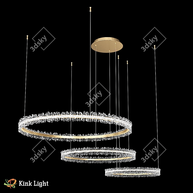 Laura Brass Suspension Light - Elegant and Stylish 3D model image 1