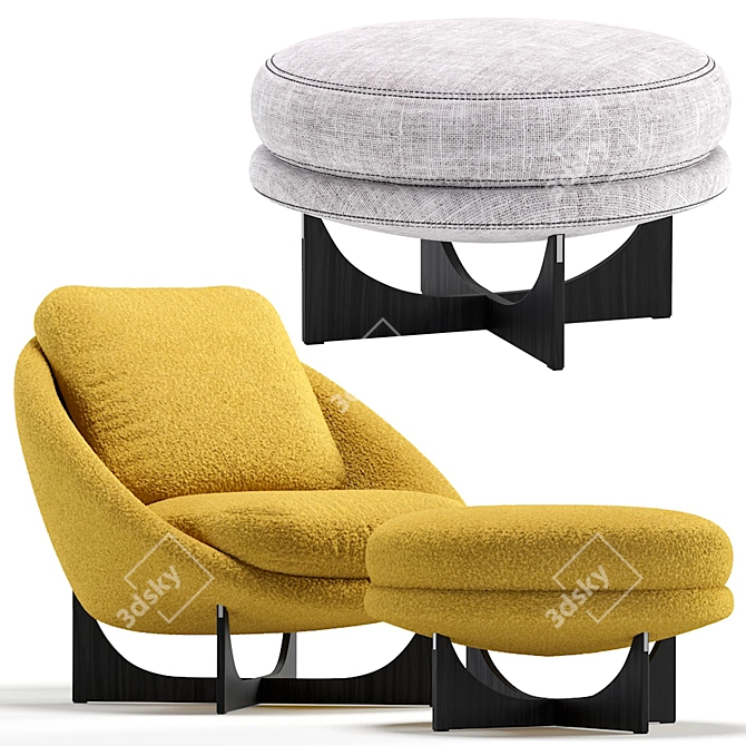 Luxurious Minotti Lido Armchair 3D model image 3