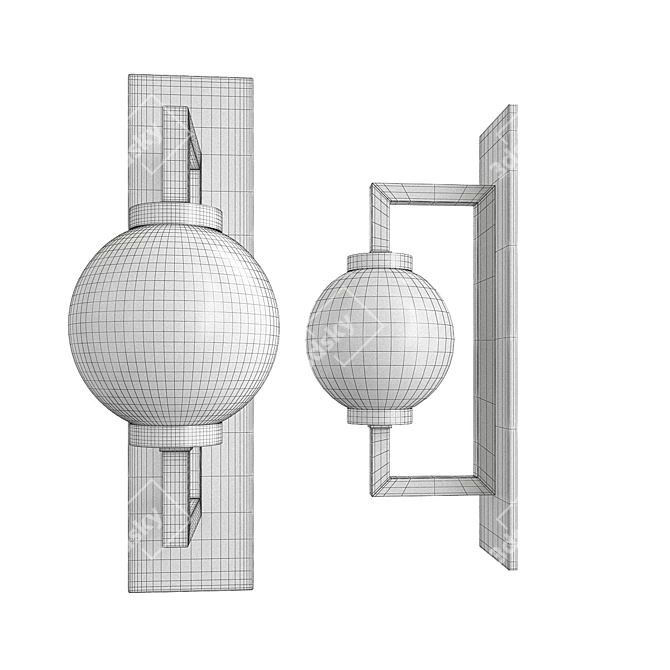 Contemporary Darwin Outdoor Wall Light 3D model image 2