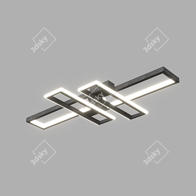 Sleek LED Chandelier: Modern Home Lighting 3D model image 1
