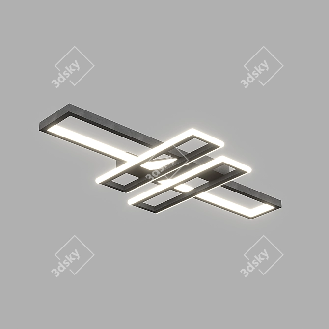 Sleek LED Chandelier: Modern Home Lighting 3D model image 2