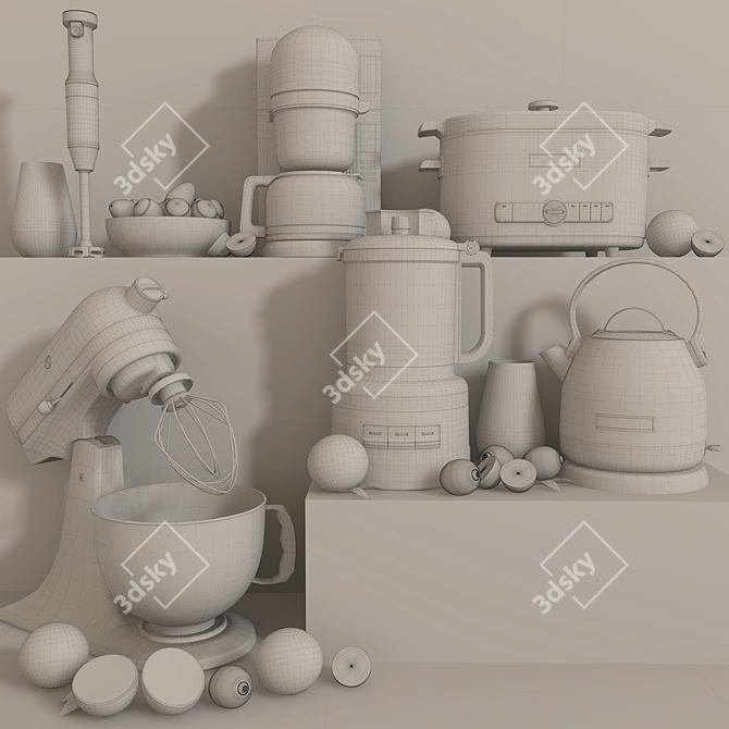 Premium Kitchen Appliance Set 3D model image 4