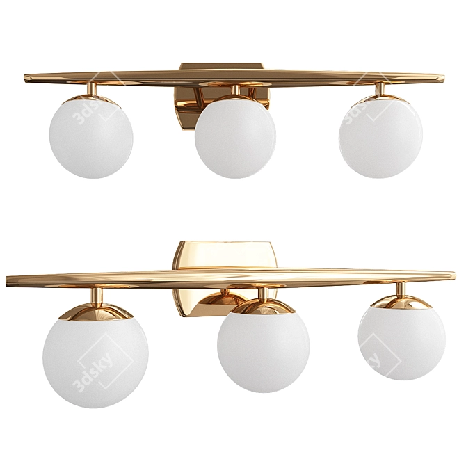 Modern Linear Globe Bath Light 3D model image 1