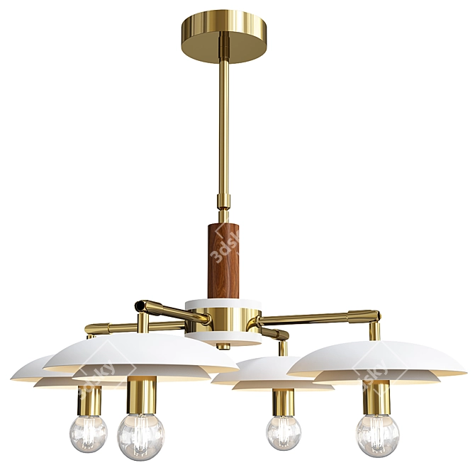 Sleek Saucer Pendant Light 3D model image 1