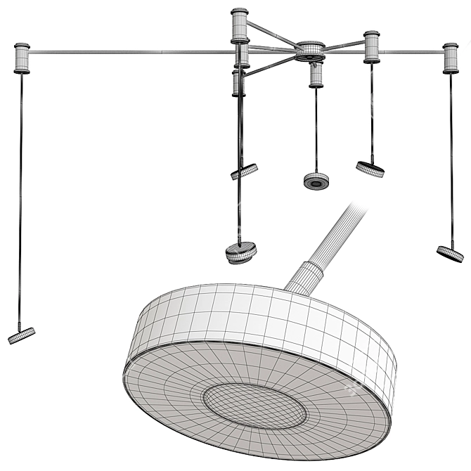 Modern Strain Pendant Light 3D model image 2