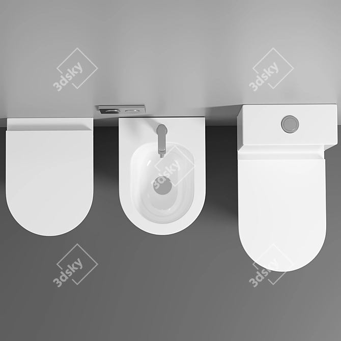 Compact Toilet: Jacob Delafon Rodin 3D model image 2