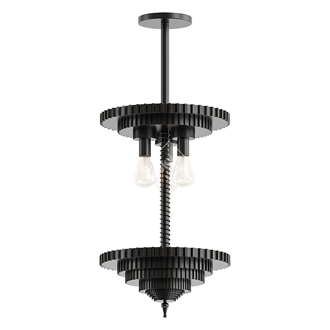 Glimmering Wheels Pendant Light 3D model image 1