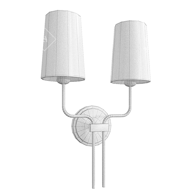 Elegant Black Metal Wall Sconce 3D model image 2