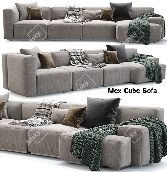 Modern Minimalist Cassina Mex Cube Sofa 3D model image 1