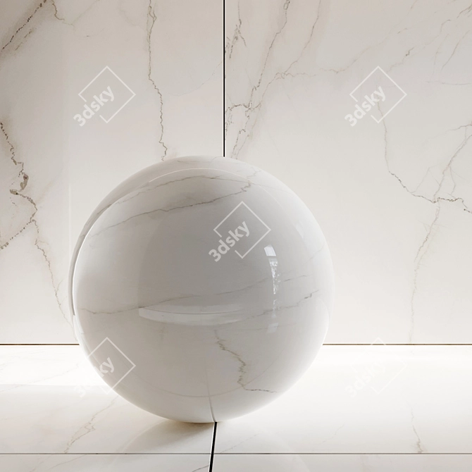 Marmi Statuario Light Porcelain Tile 3D model image 2