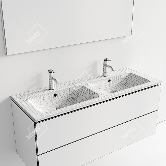 Modern Duravit L-Cube Vanity Set 3D model image 5