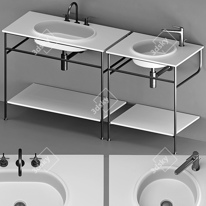 Rise by Kos: Elegant Washbasin Collection 3D model image 1