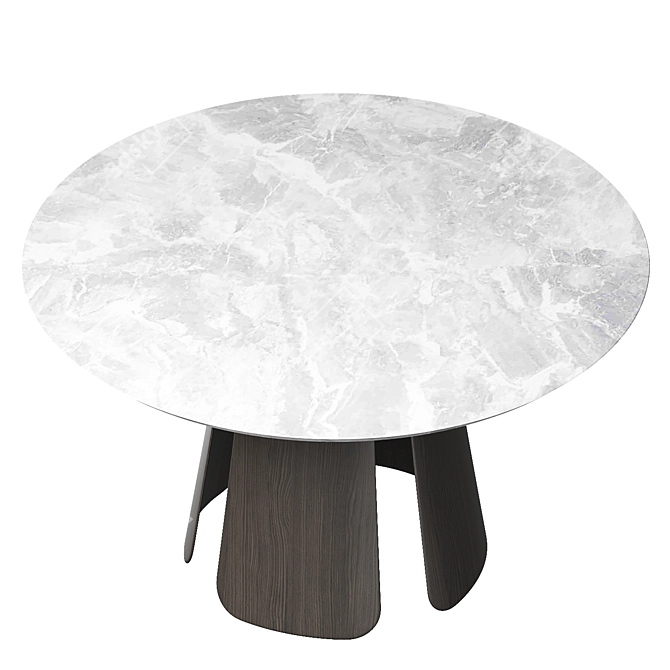 Modern Dining Table with Wood and Marble Design 3D model image 2