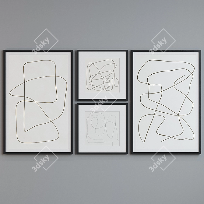 Modern Abstract Frame Set 3D model image 2