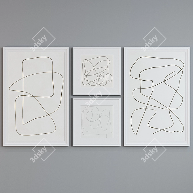 Modern Abstract Frame Set 3D model image 3