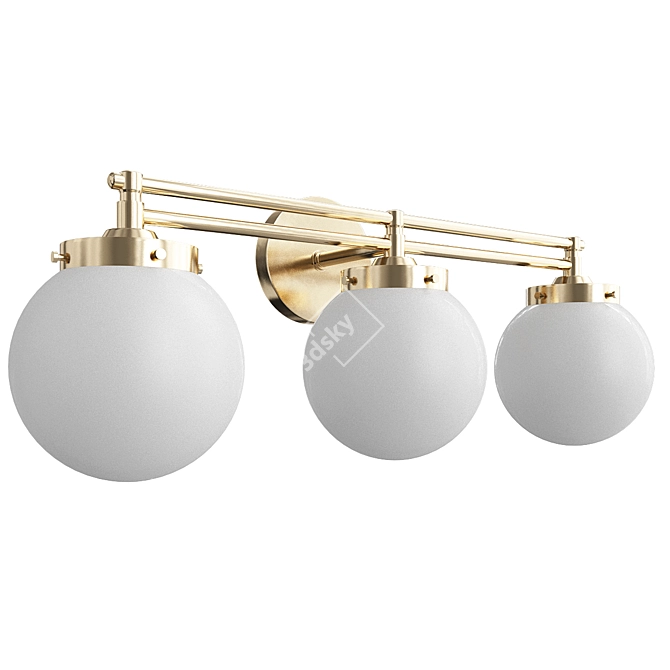 Modern Vanity Light Fixture, White 3D model image 1