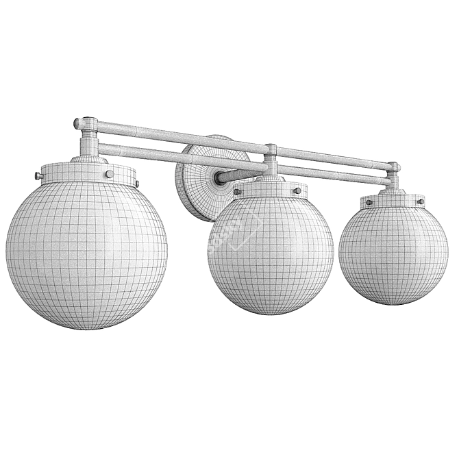 Modern Vanity Light Fixture, White 3D model image 2